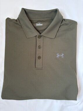 Under Armour Golf Polo Men’s XL Military Olive Green Performance Tech